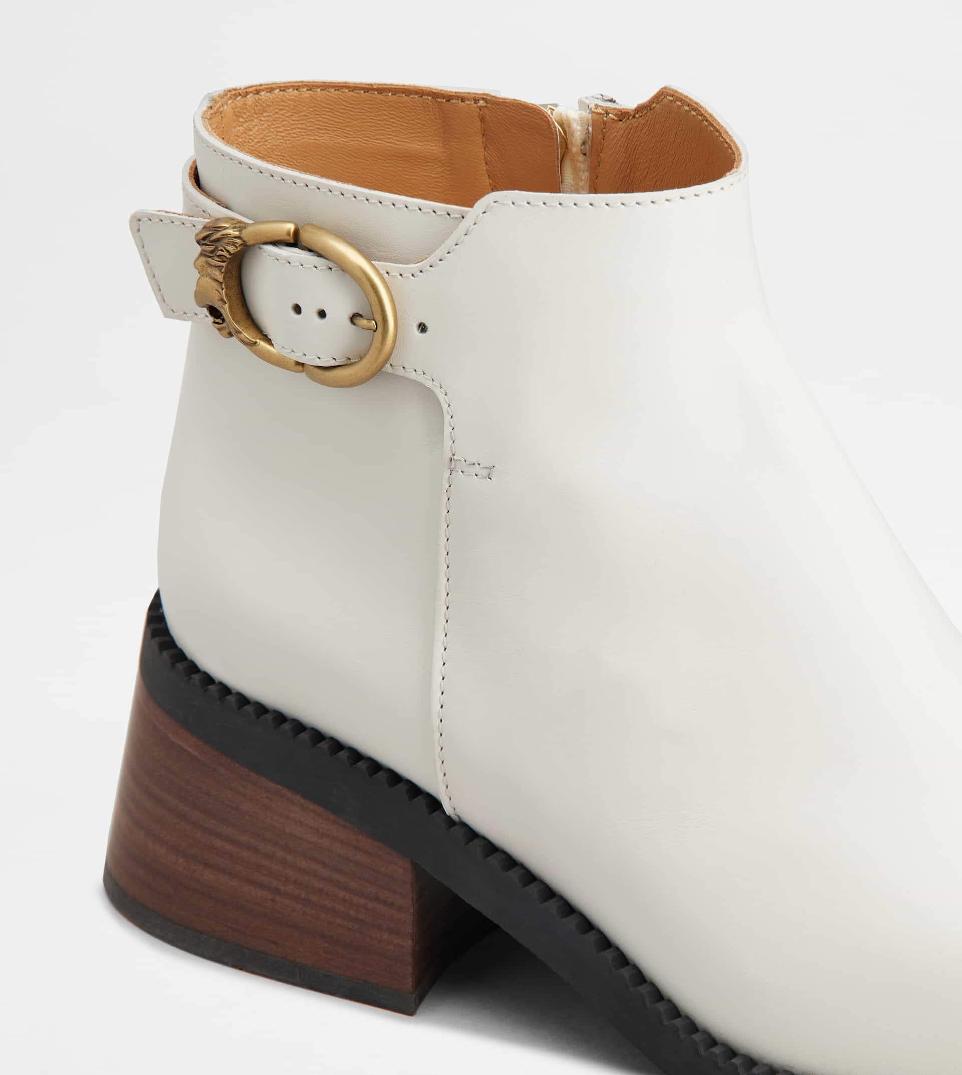 TOD'S ANKLE BOOTS IN LEATHER - WHITE - 5