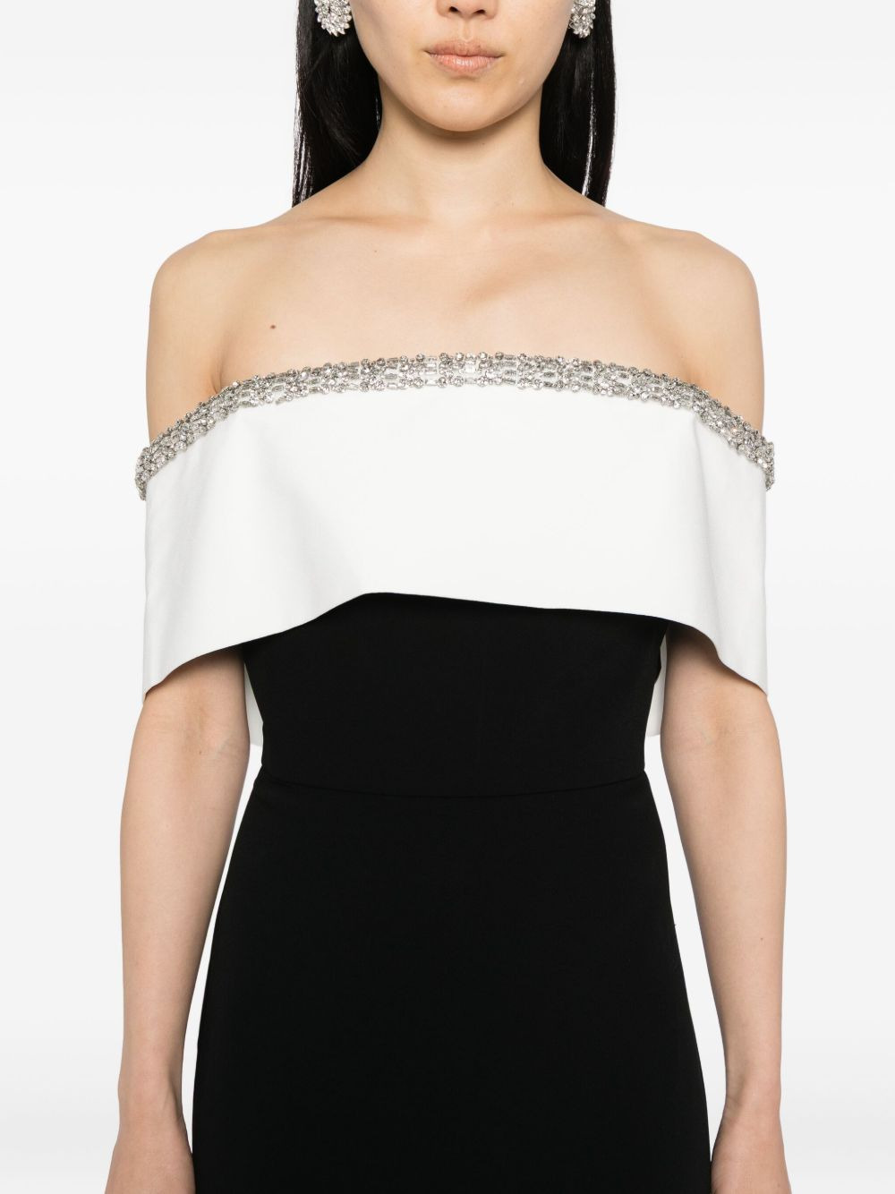off-shoulder embroidered dress - 5