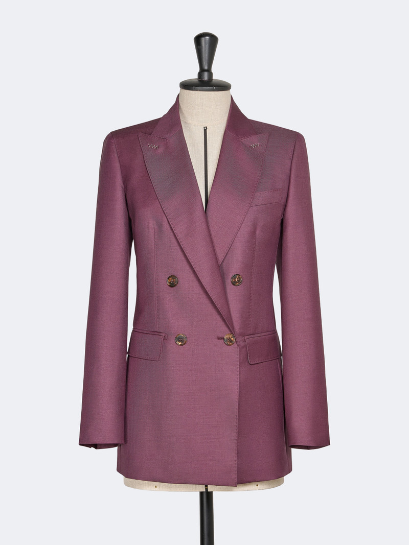 STAFFA Wool, mohair and silk double-breasted blazer - WINE-COLOURED 1
