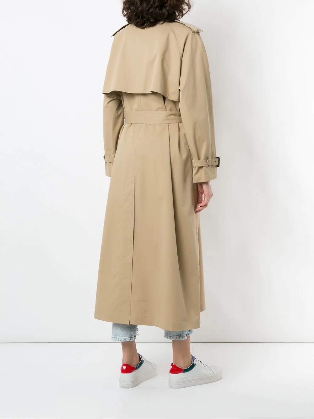 double-breasted long trench coat - 4