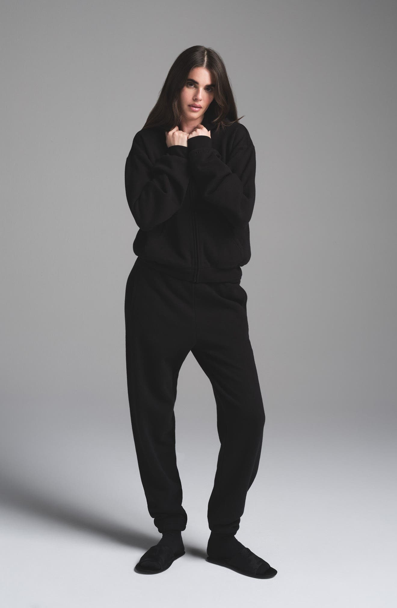 SKIMS Cotton Fleece Classic Joggers in Onyx at Nordstrom - 4