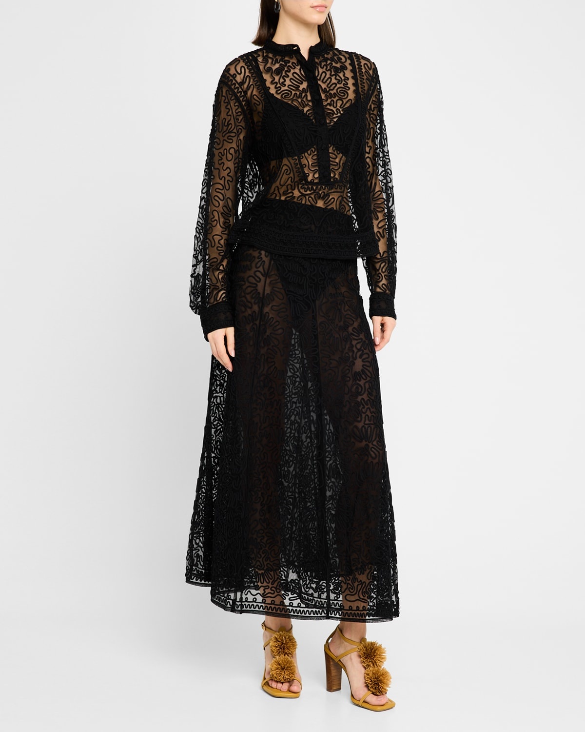 Esme Sheer Embroidered Blouse - 2