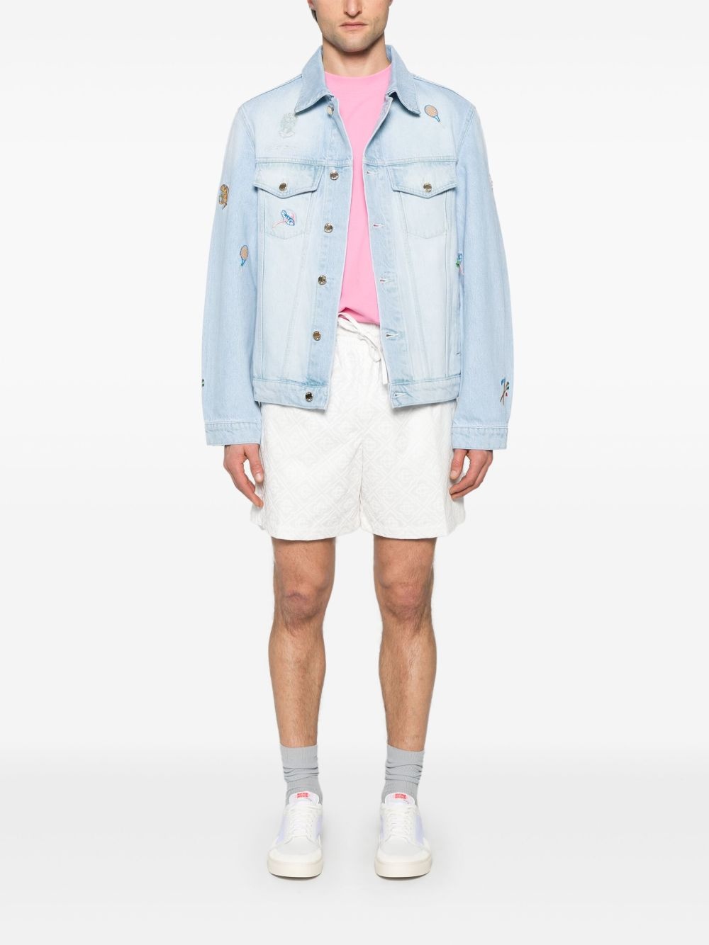 embroidered denim jacket - 2