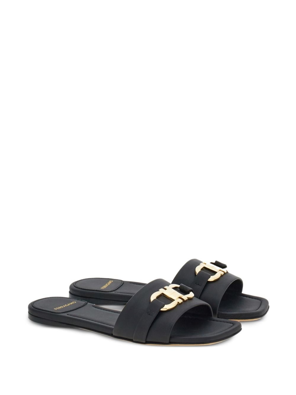 Gancini leather flat sandals - 4
