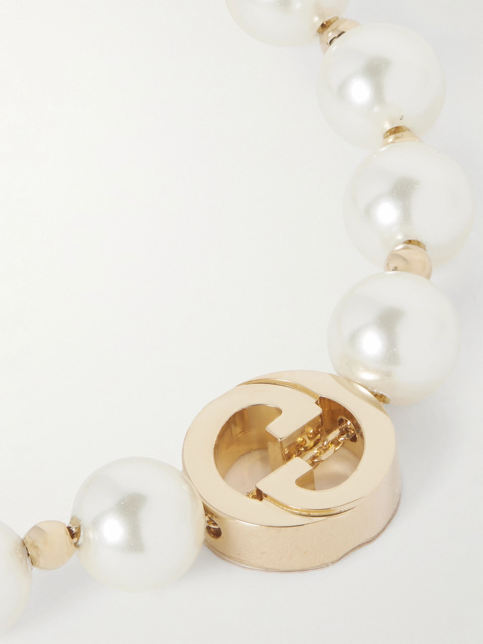 Interlocking gold-tone faux pearl bracelet Gold - 4