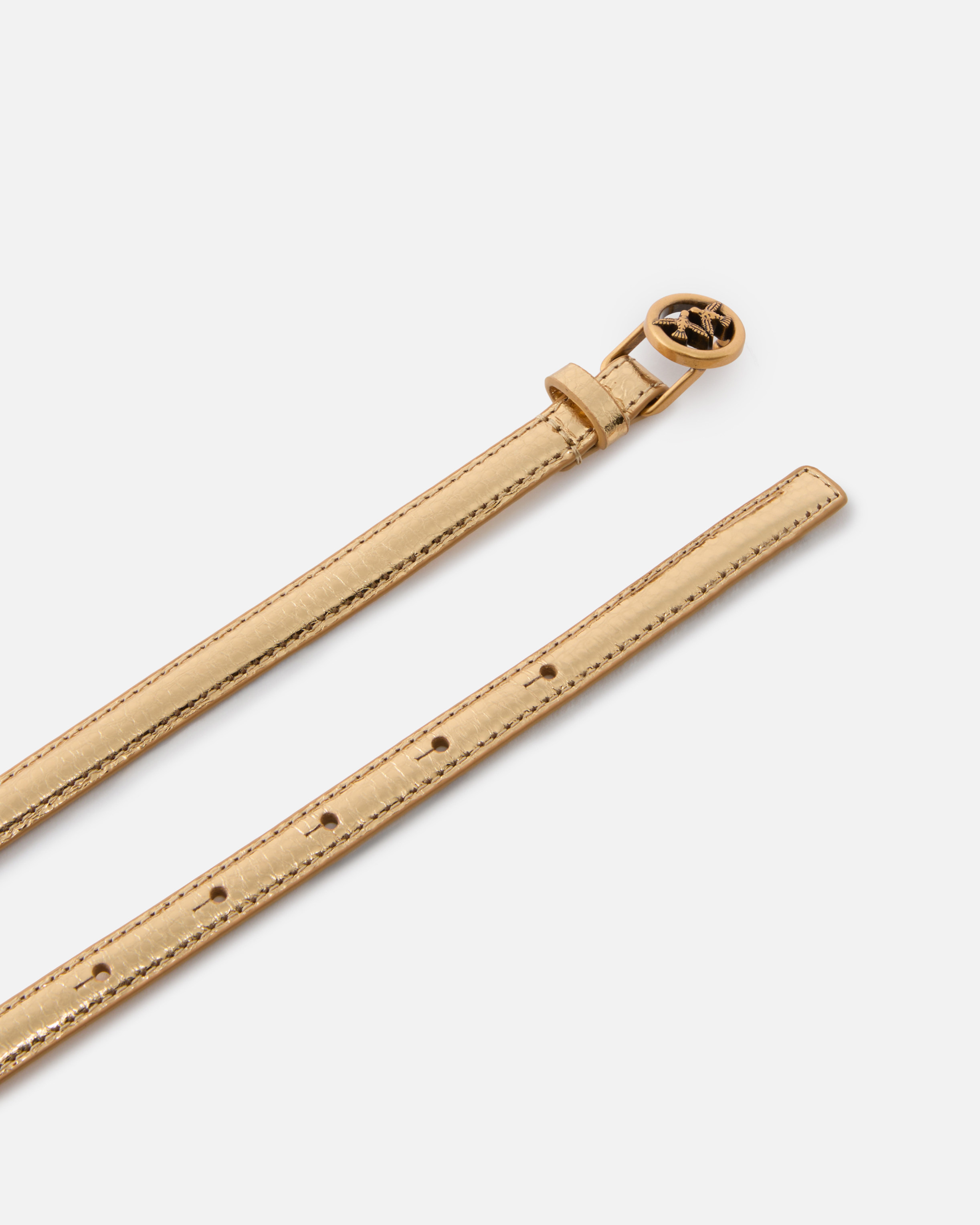 THIN BELT IN LAMINATED TUMBLED LEATHER 1 CM - 3