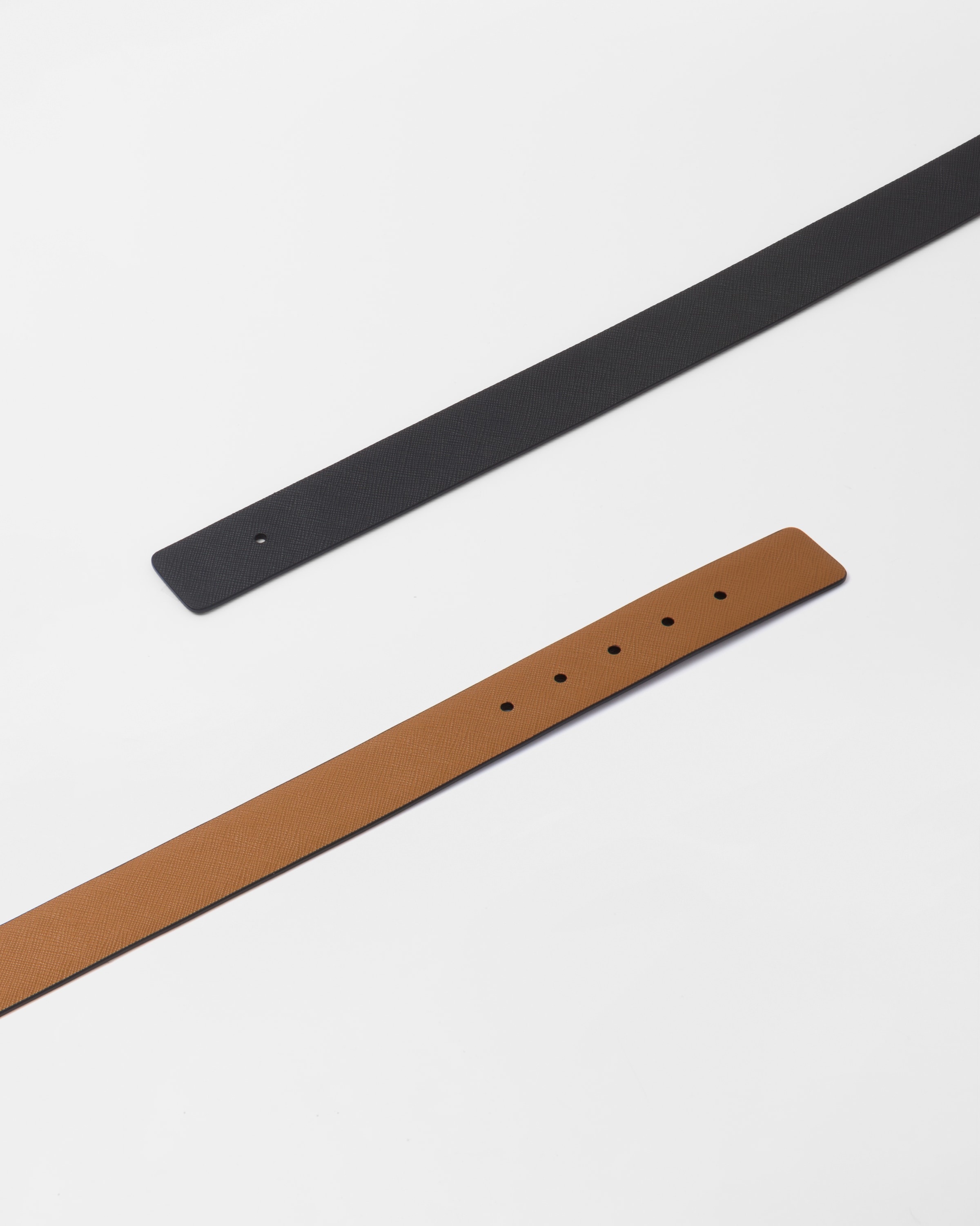 Reversible Saffiano leather belt strap - 3
