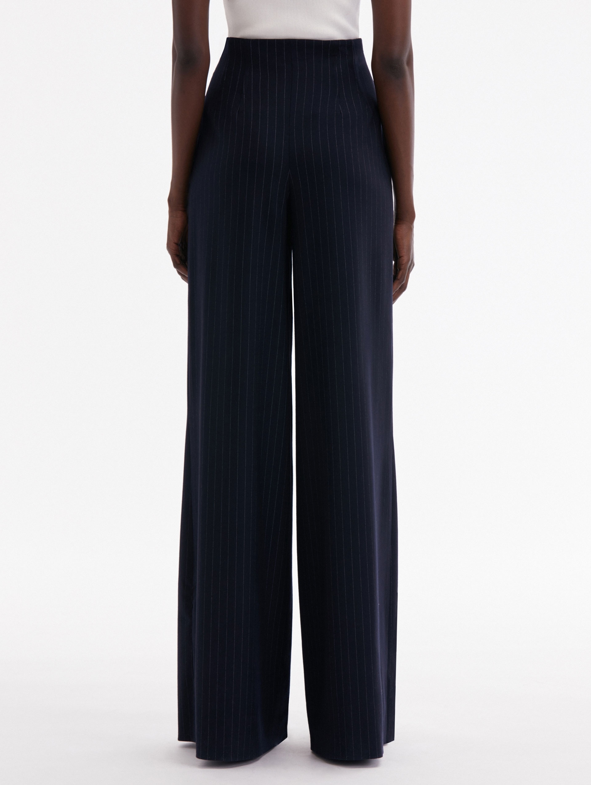 PINSTRIPED WIDE LEG PANT - 2