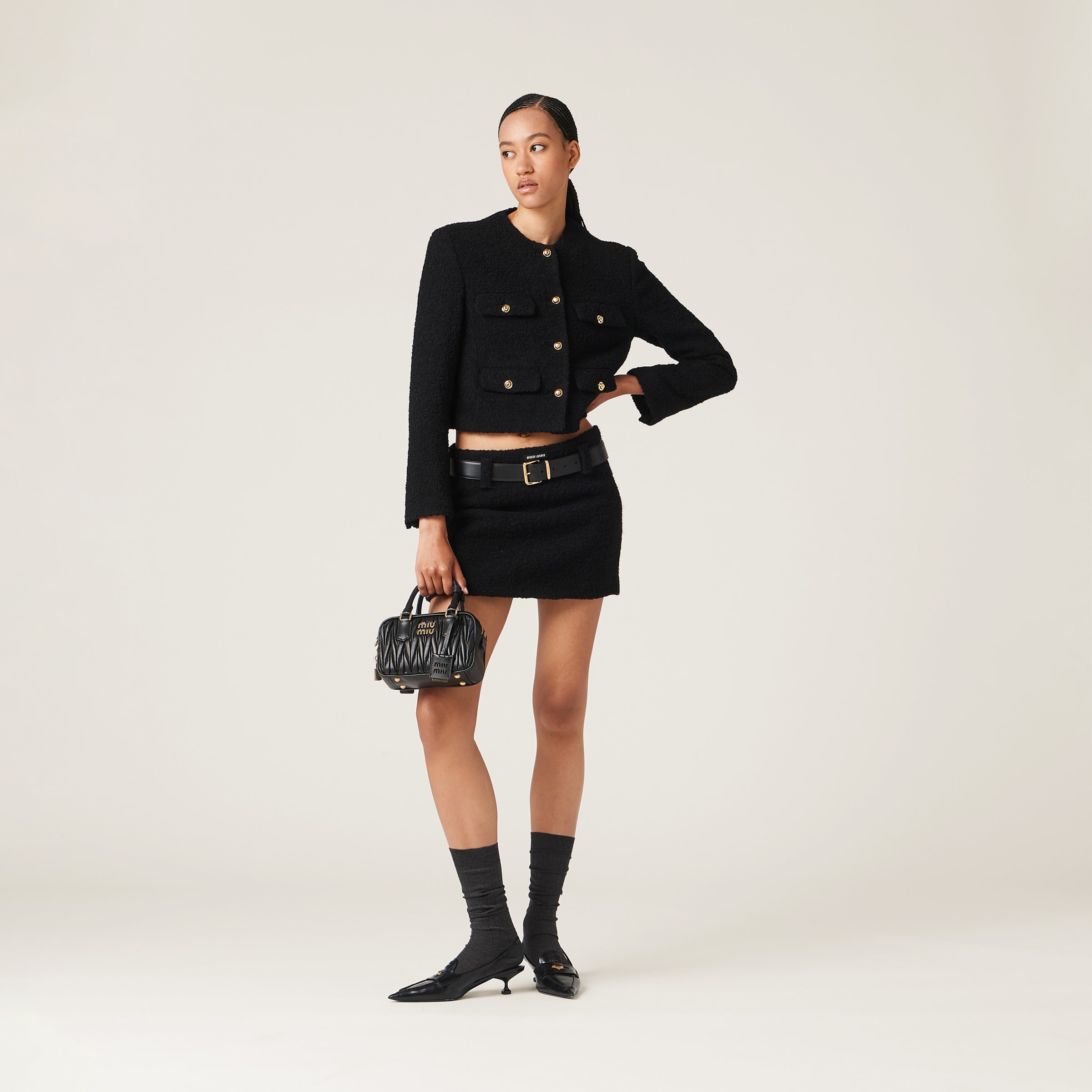 Bouclé miniskirt - 2