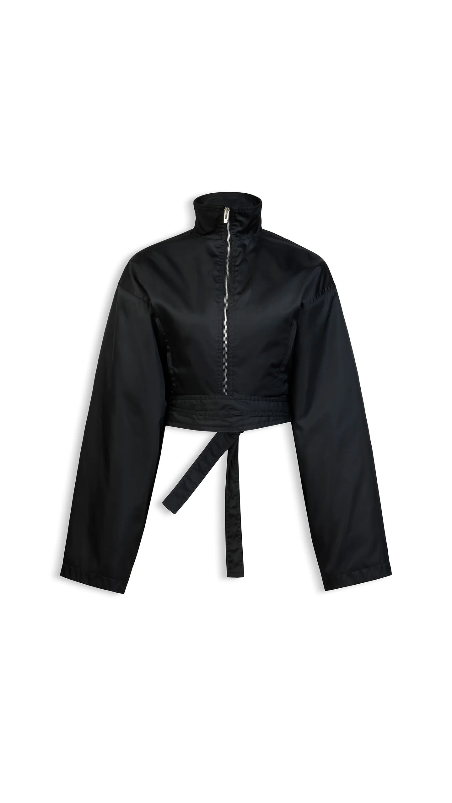 TAFFETA BELTED BOMBER - 1