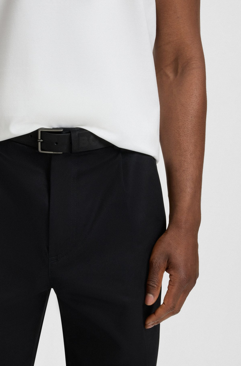 BOSS ITALIAN-LEATHER BELT WITH STRIPE PATTERN AND LOGO outlook