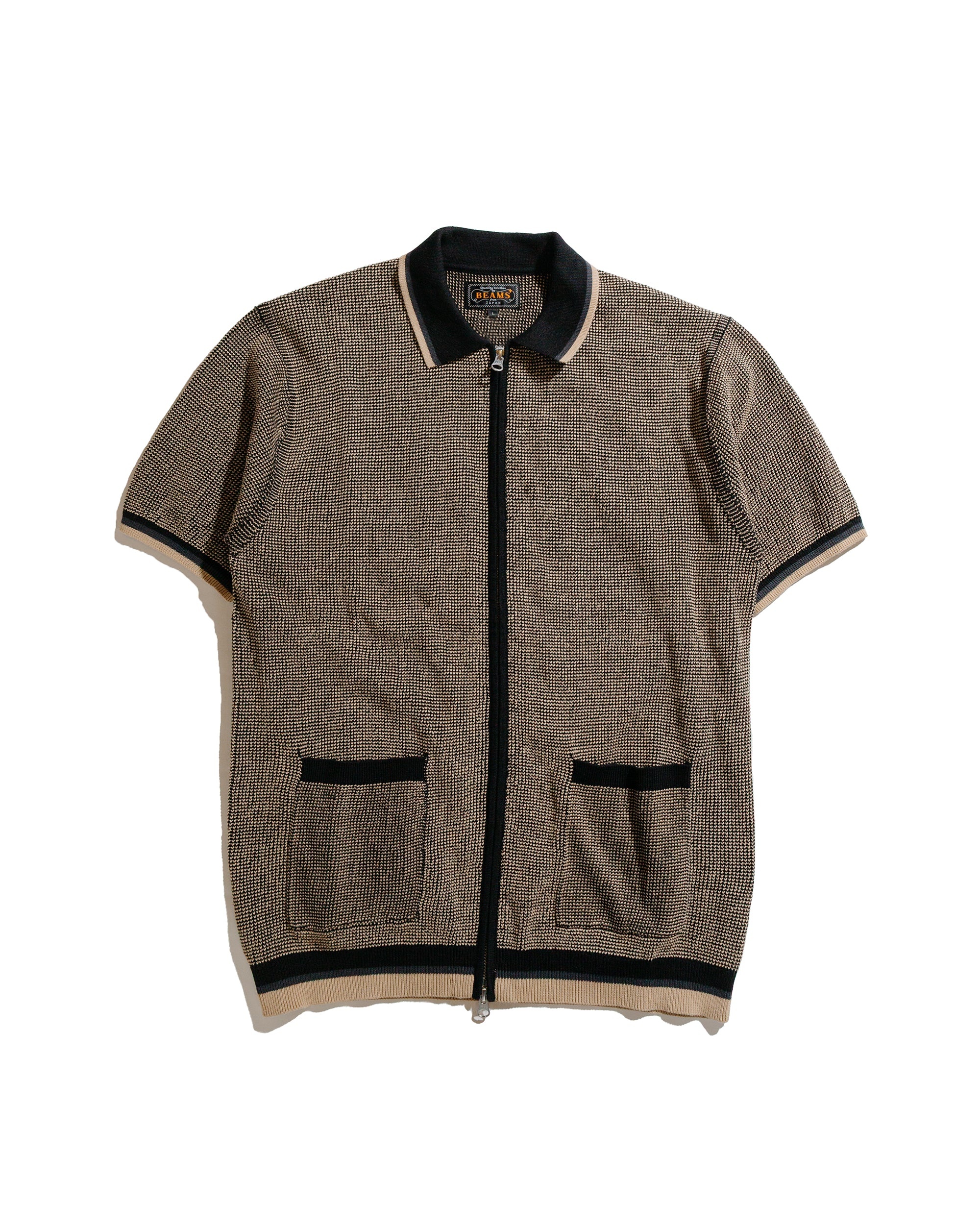 Zip Knit Polo Black - 1