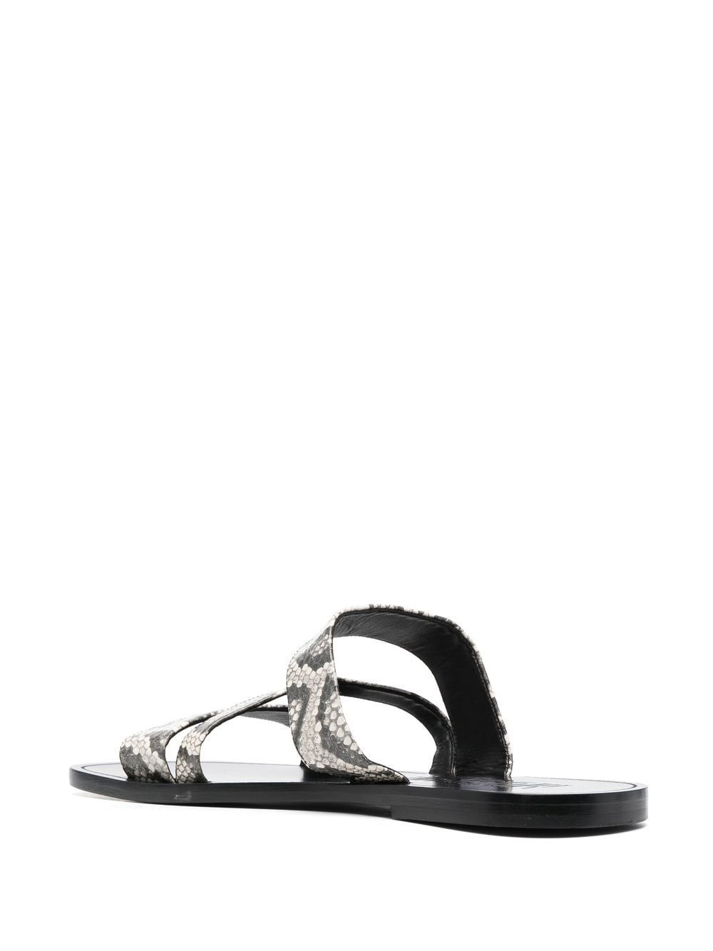 snakeskin-print logo sandals - 3