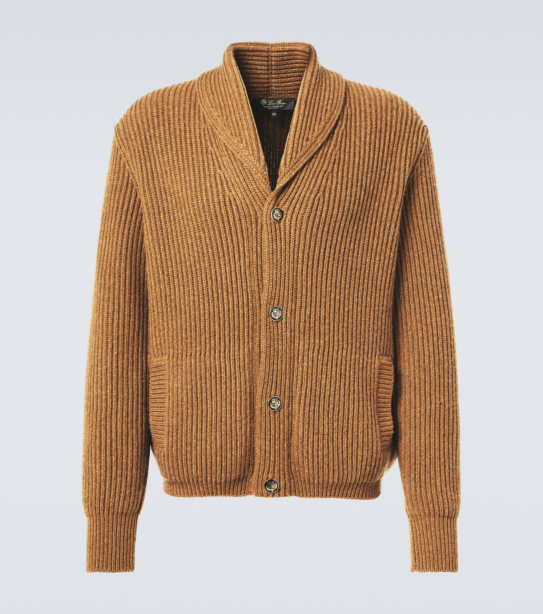 Ribbed-knit cashmere cardigan - 1