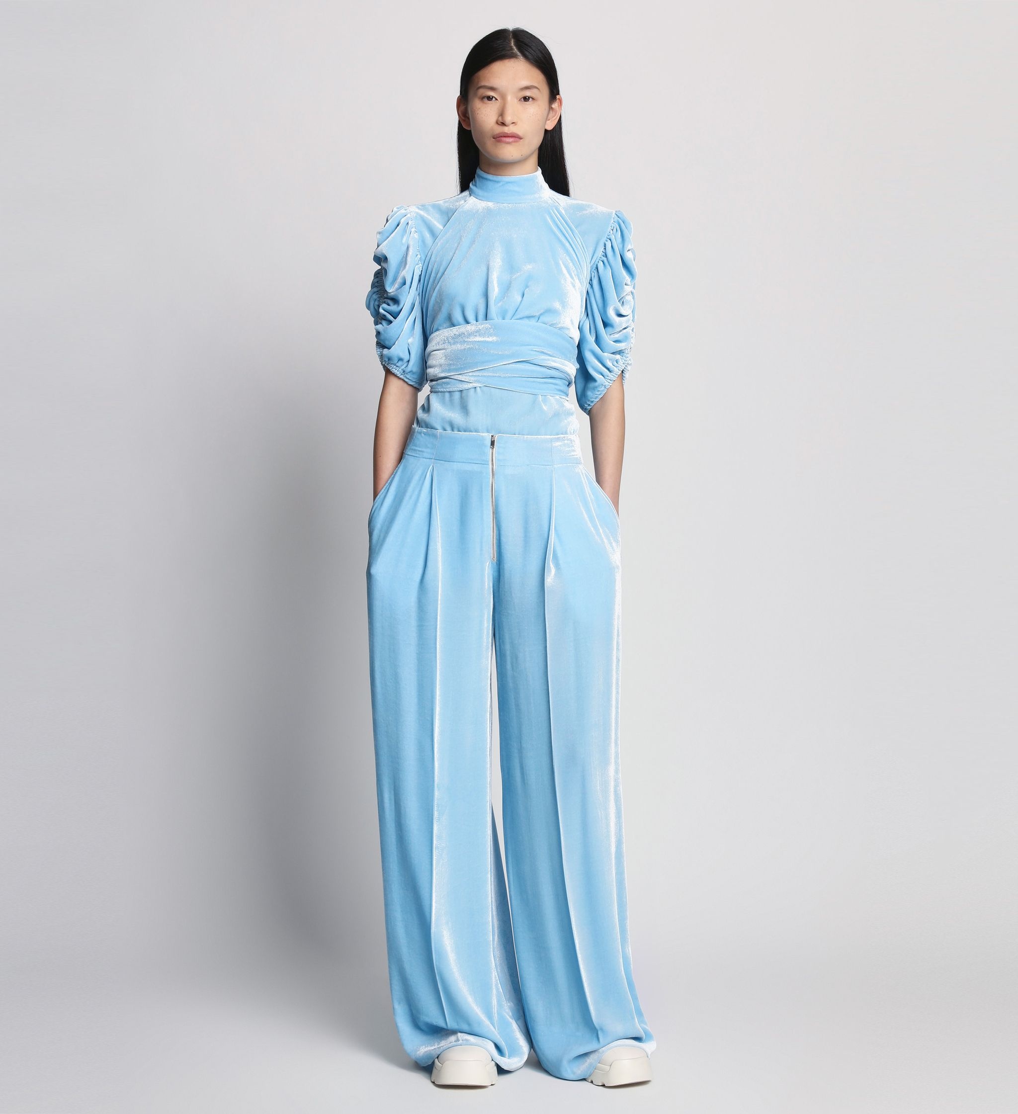 Silk Viscose Velvet Trouser - 1