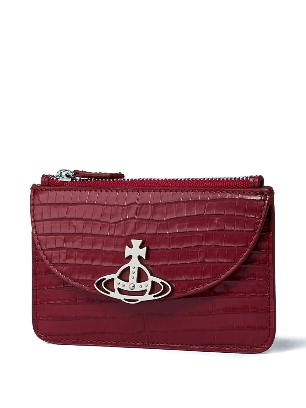 Orb-plaque leather cardholder - 2