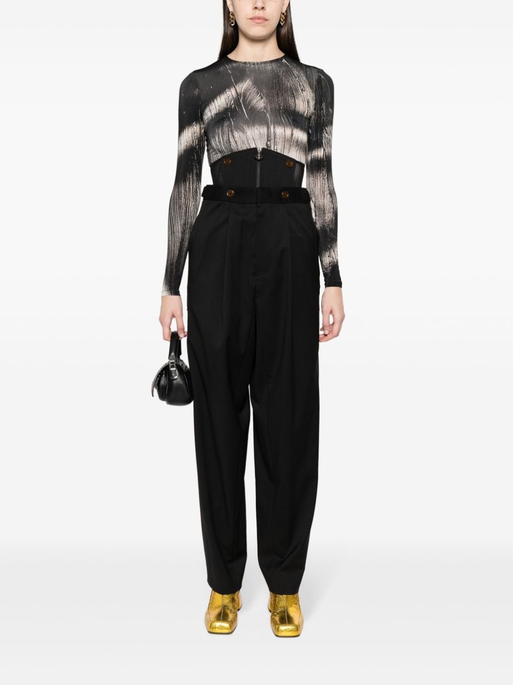 corset-detail trousers - 2