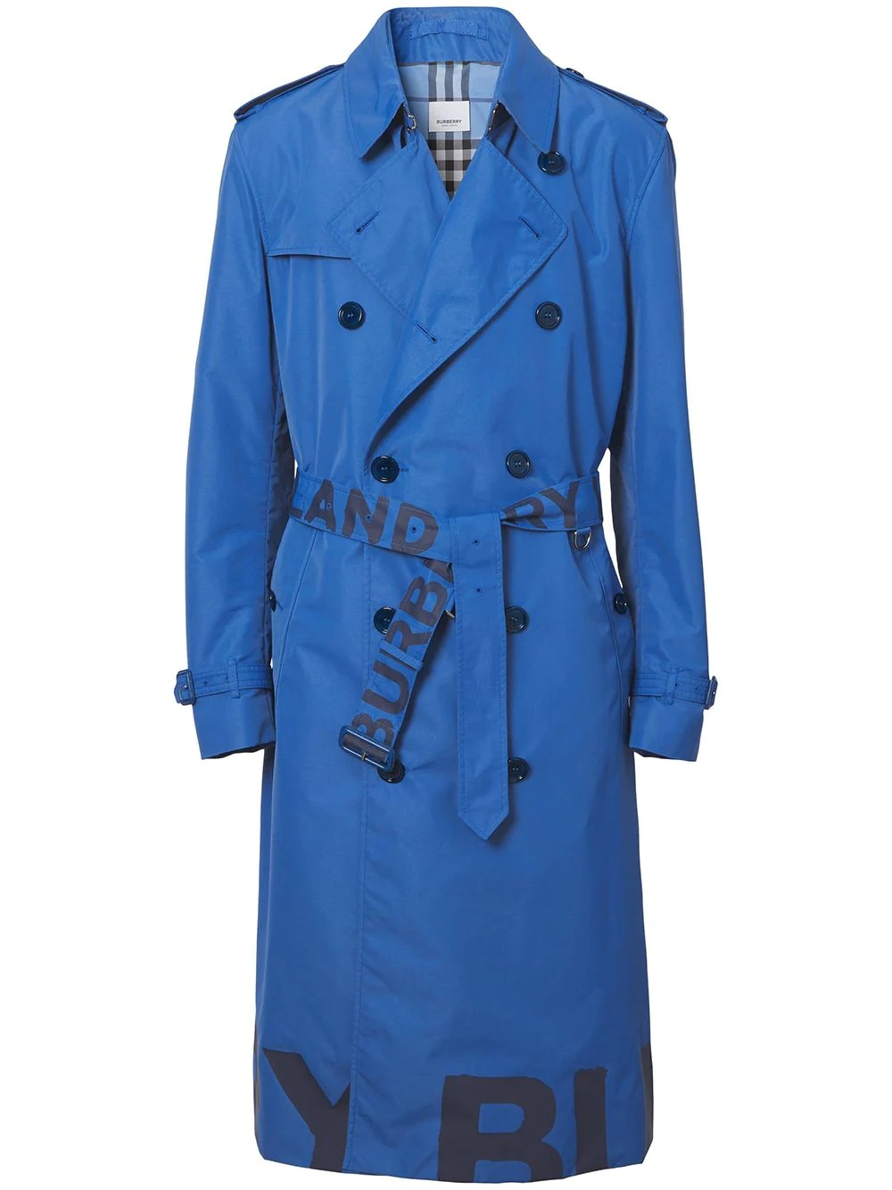 logo-print trench coat - 1