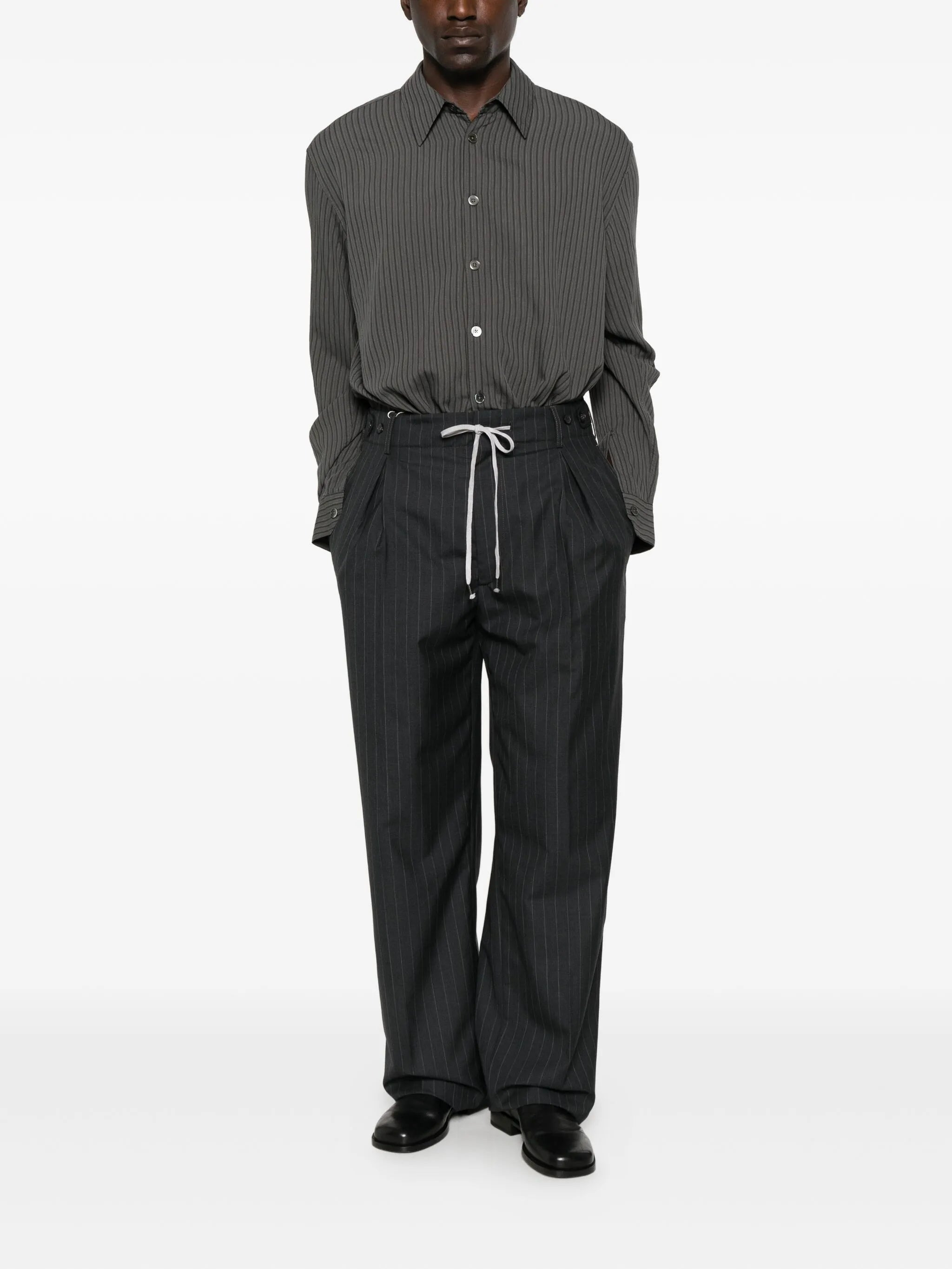 Maison Margiela Pinstriped Trousers - 3