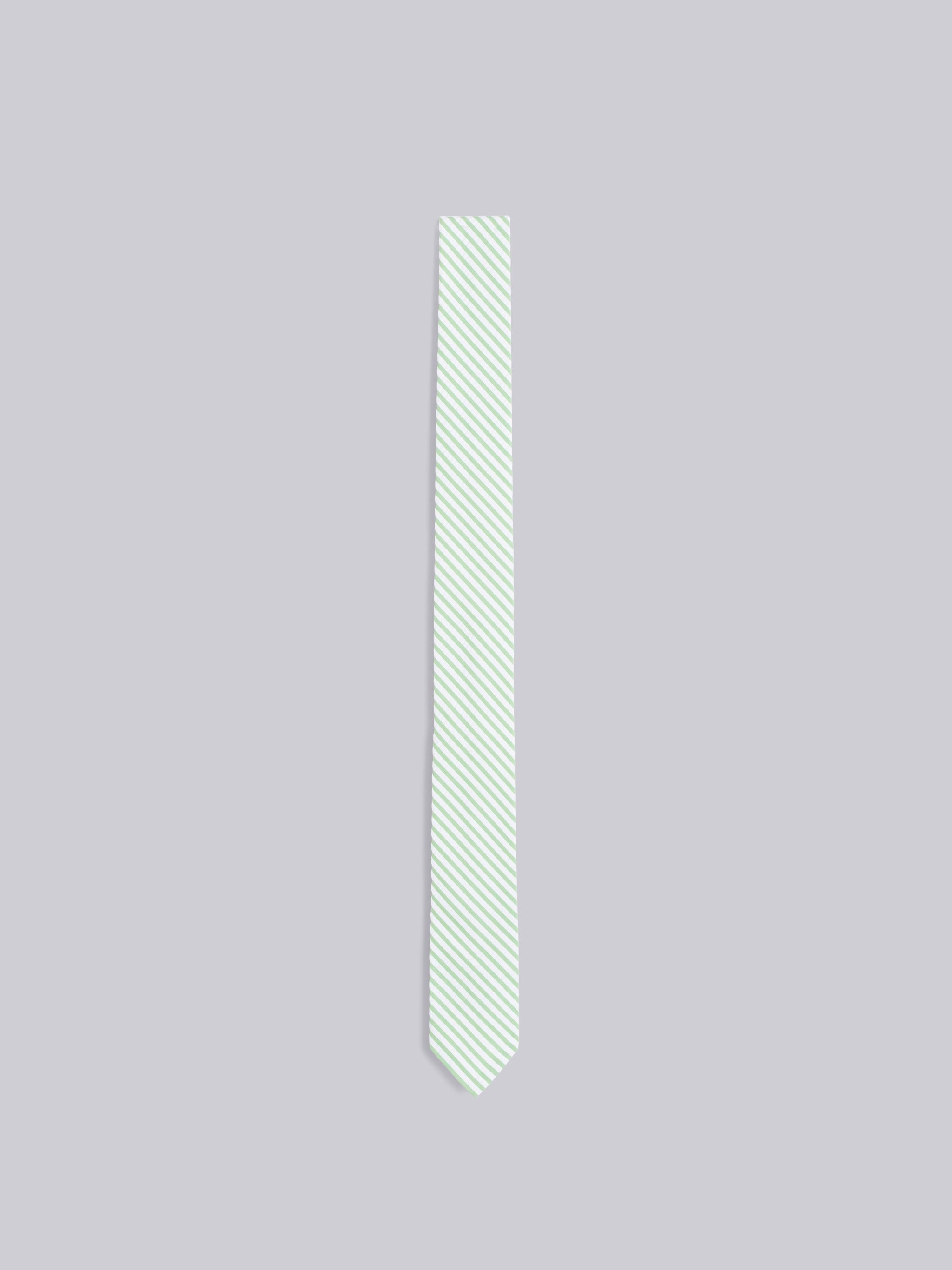 Green Seersucker Stripe Tie - 1