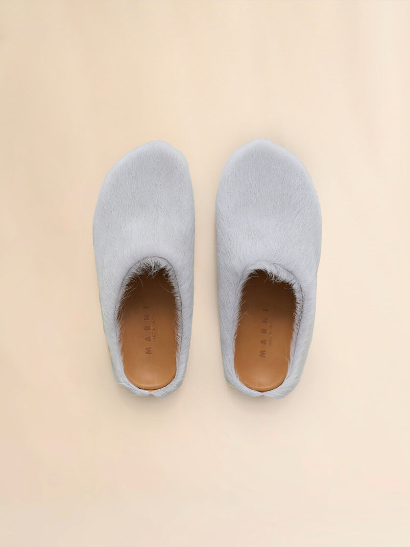 GREY LONG-HAIR CALFSKIN FUSSBETT SABOT - 4