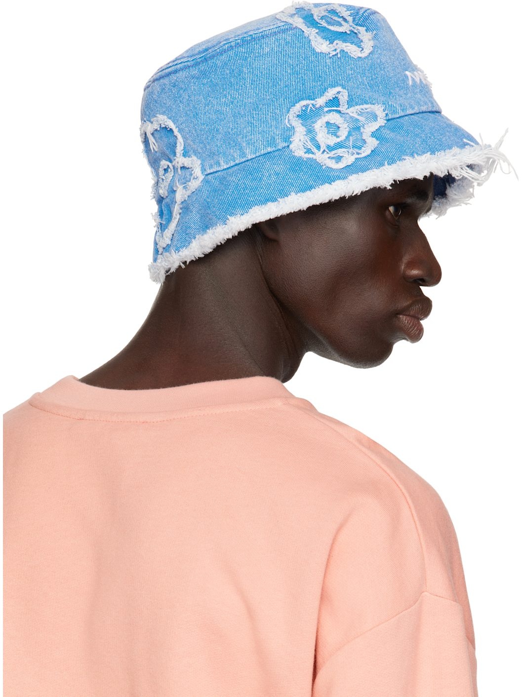 Blue Patched Denim Bucket Hat - 3