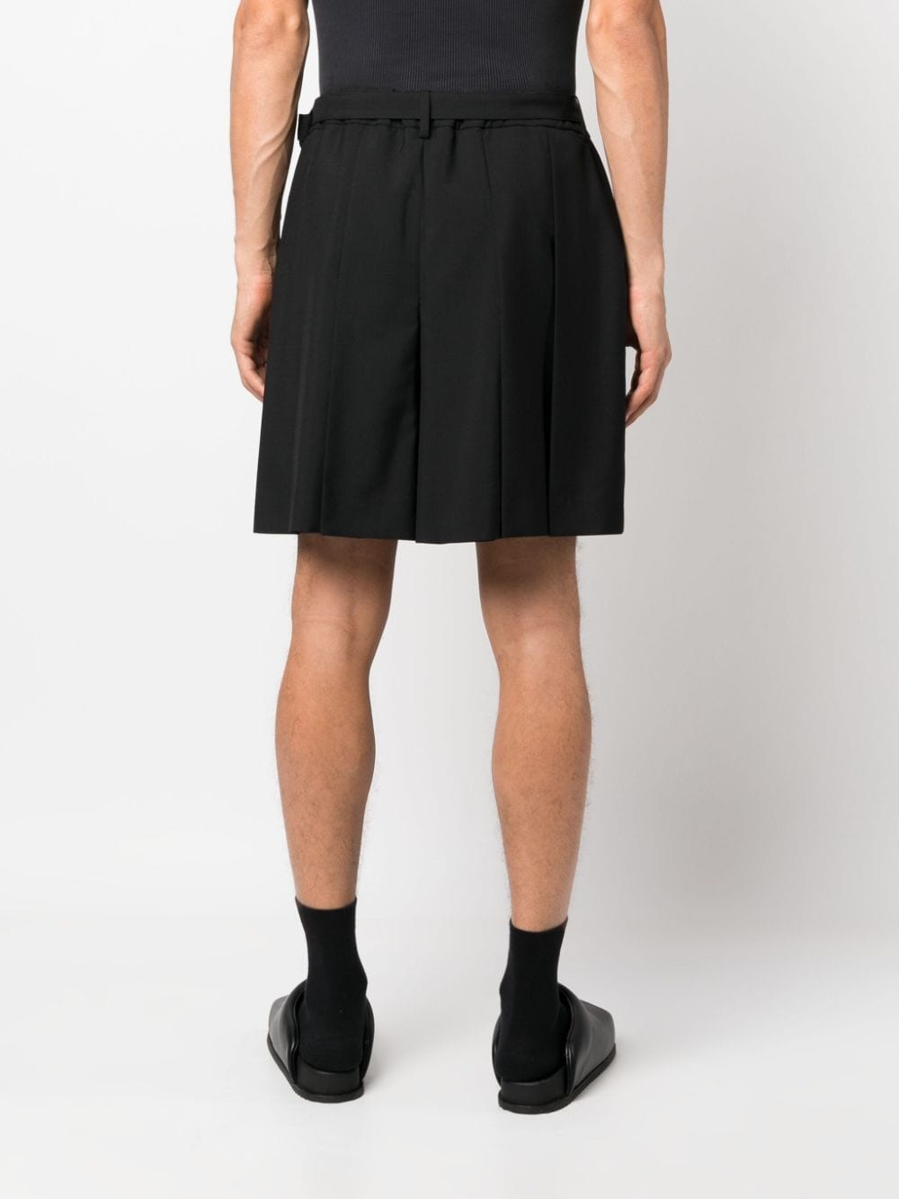 pleated belted shorts - 4