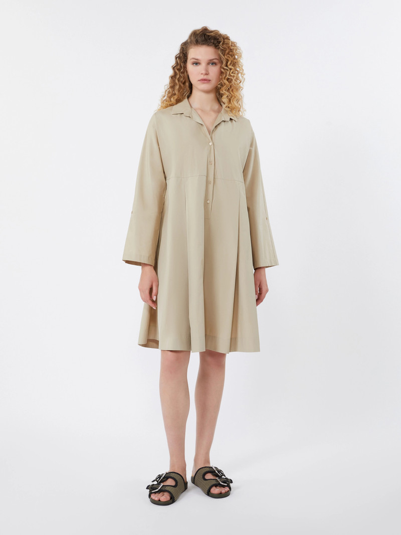SEGGIO Flared cotton-poplin dress - SAND 3