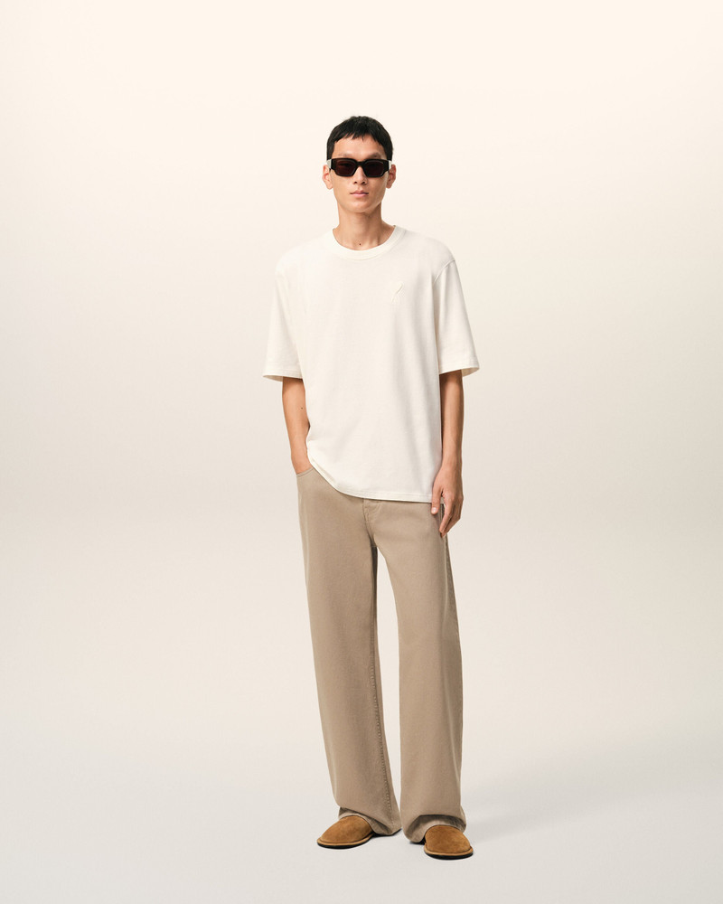 AMI Paris BEIGE COTTON LARGE FIT JEANS outlook