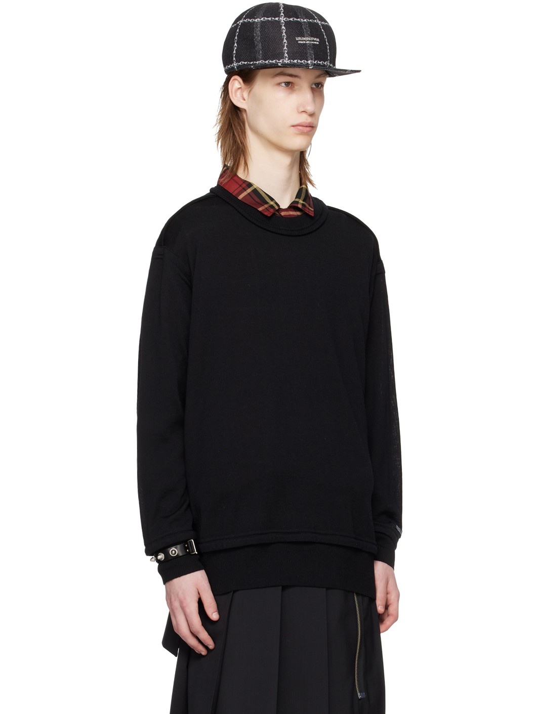 Black Exposed Seam Sweater - 2