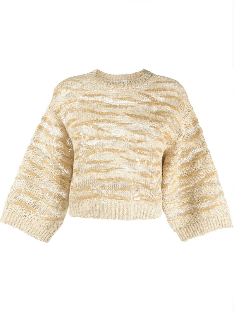 sequin-embellished cropped jumper 1