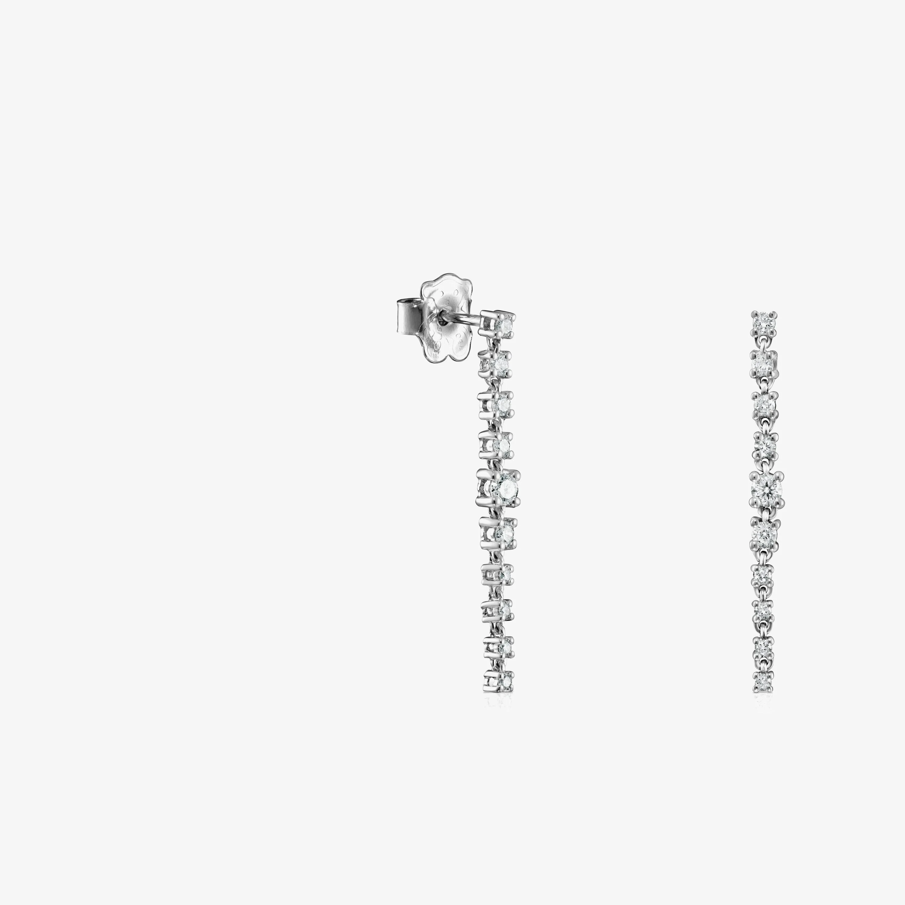 Long Earrings in 18K white gold with Diamonds Les Classiques - 1