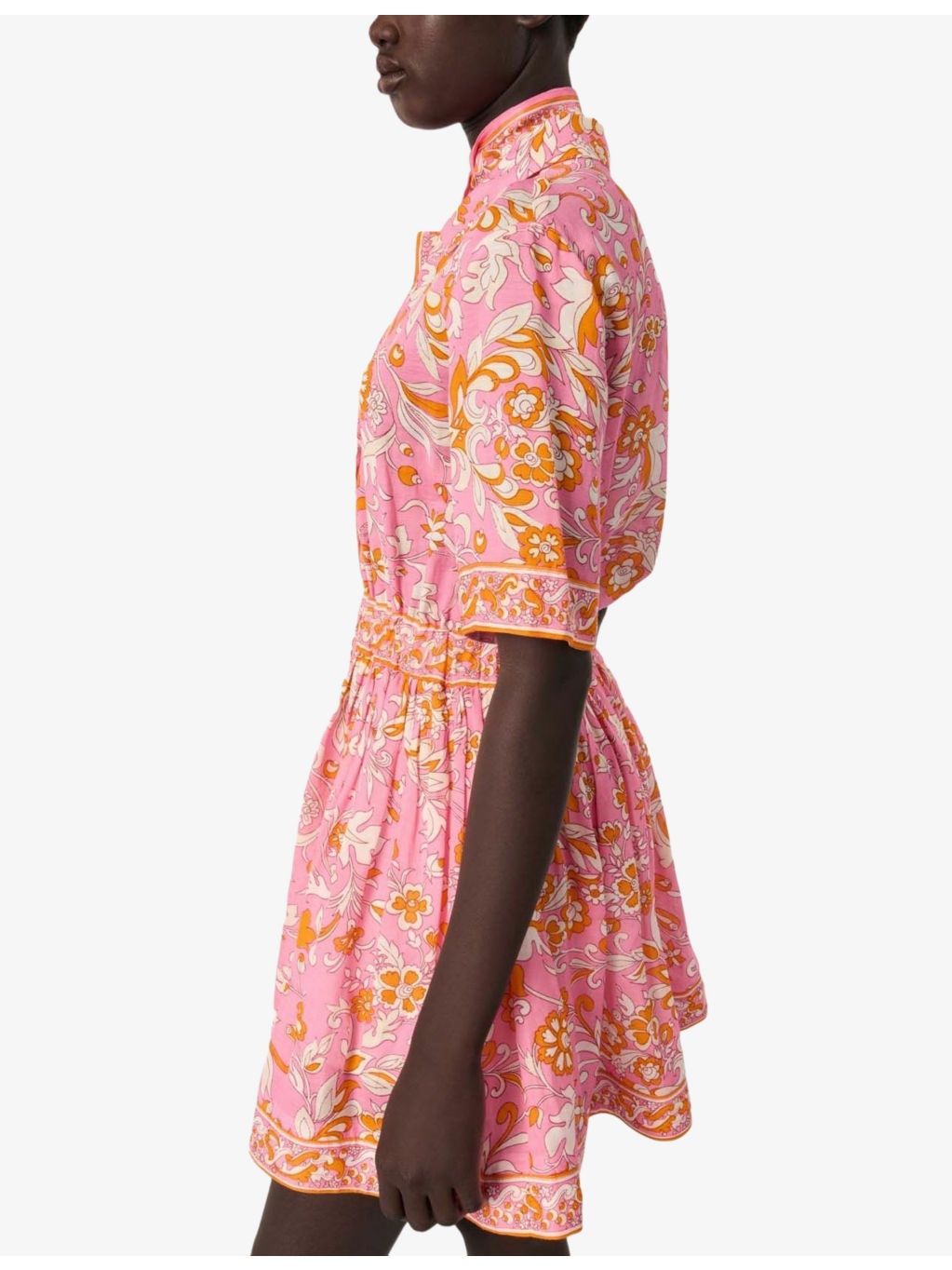 Floral-Print Short-Sleeved Woven Mini Dress - 5