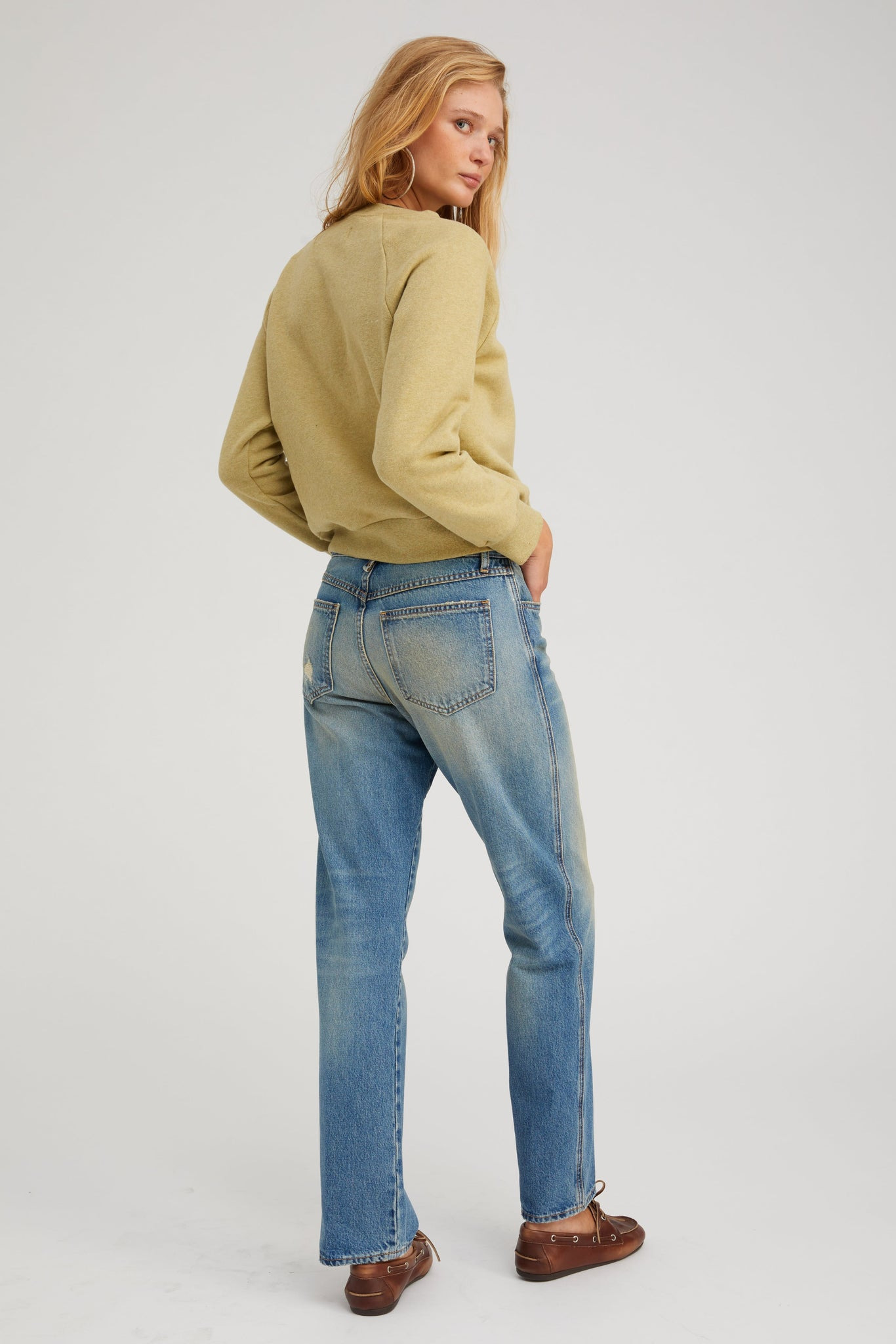PISTACHIO MELANGE SHRUNKEN RAGLAN SWEATSHIRT - 4