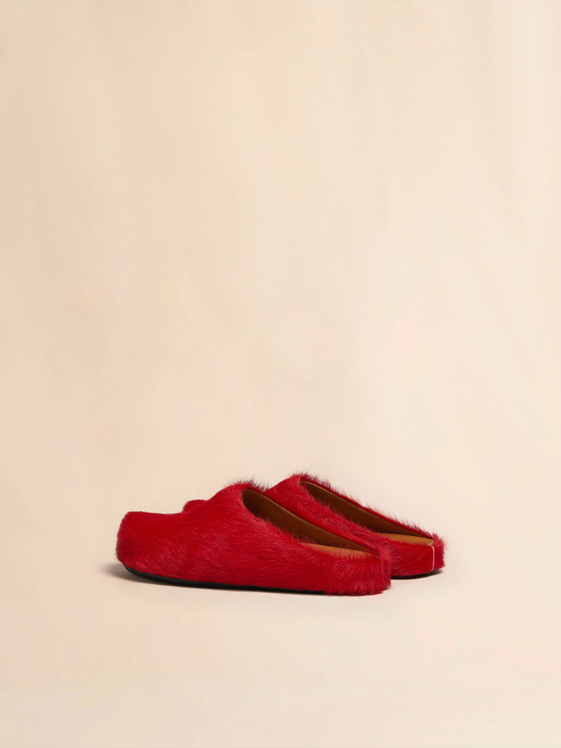 Marni RED LONG-HAIR CALFSKIN FUSSBETT SABOT outlook