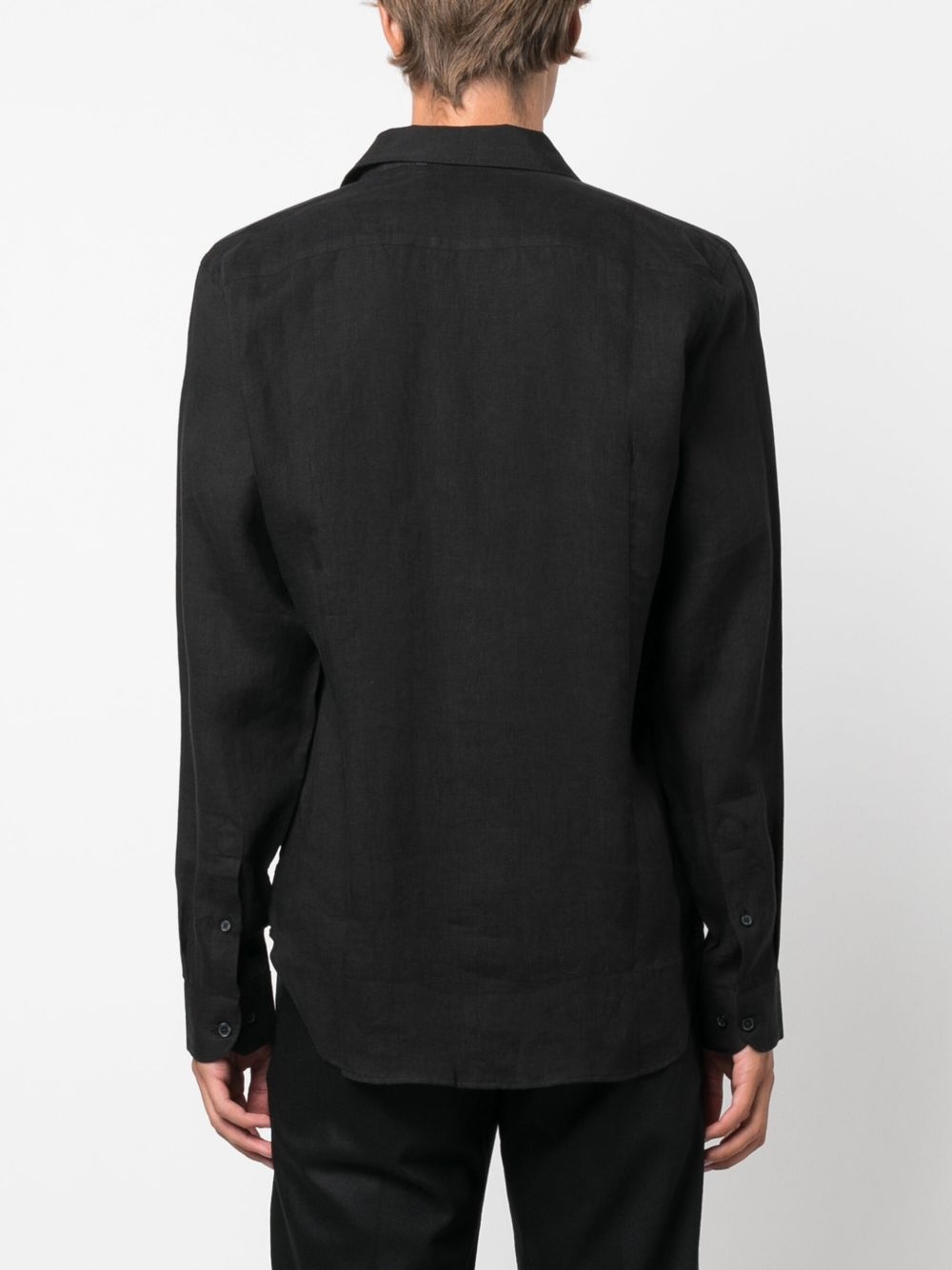 Giles long-sleeve linen shirt - 4