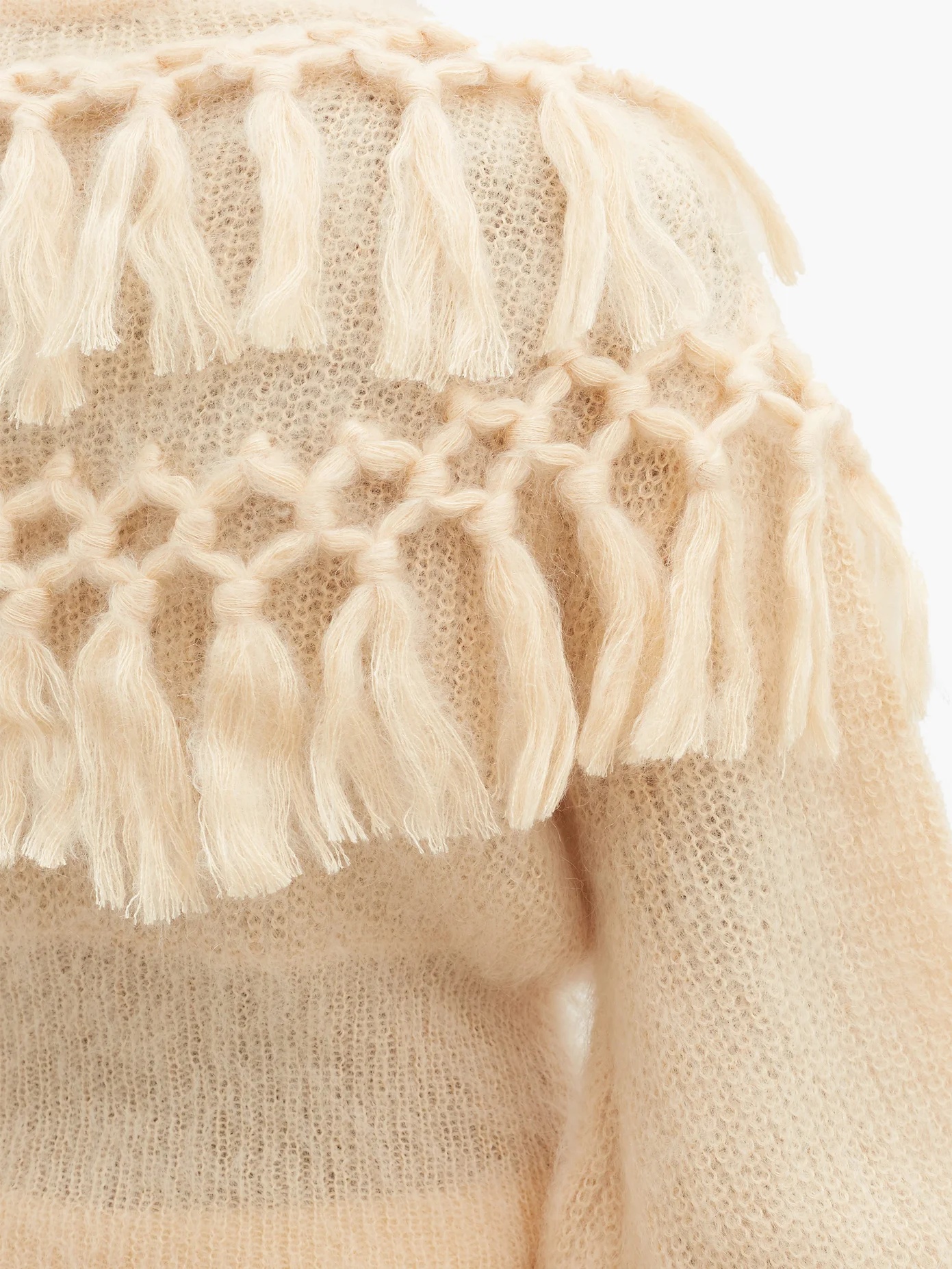 Ladybeetle macramé-tassel mohair-blend sweater - 3