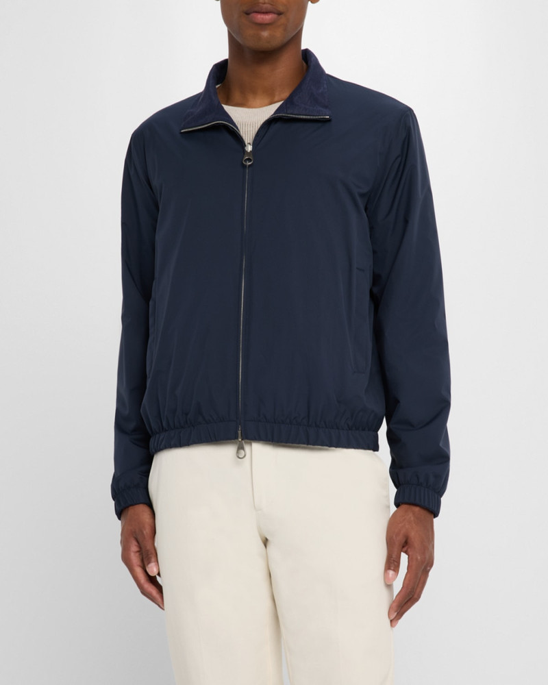 Men's Wind Jersey and Linen Bomber Jacket 4