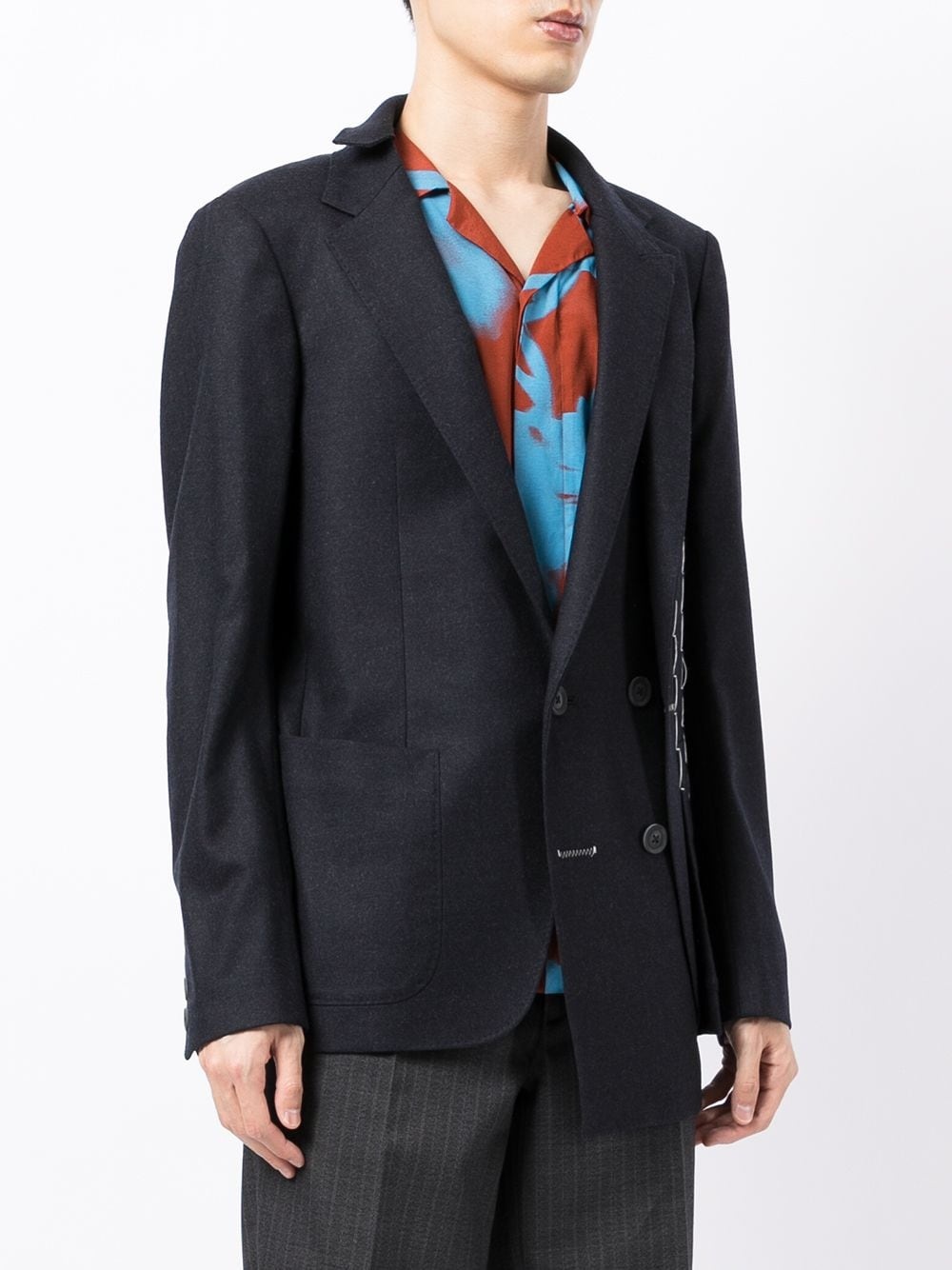 asymmetric layered-detail blazer - 3