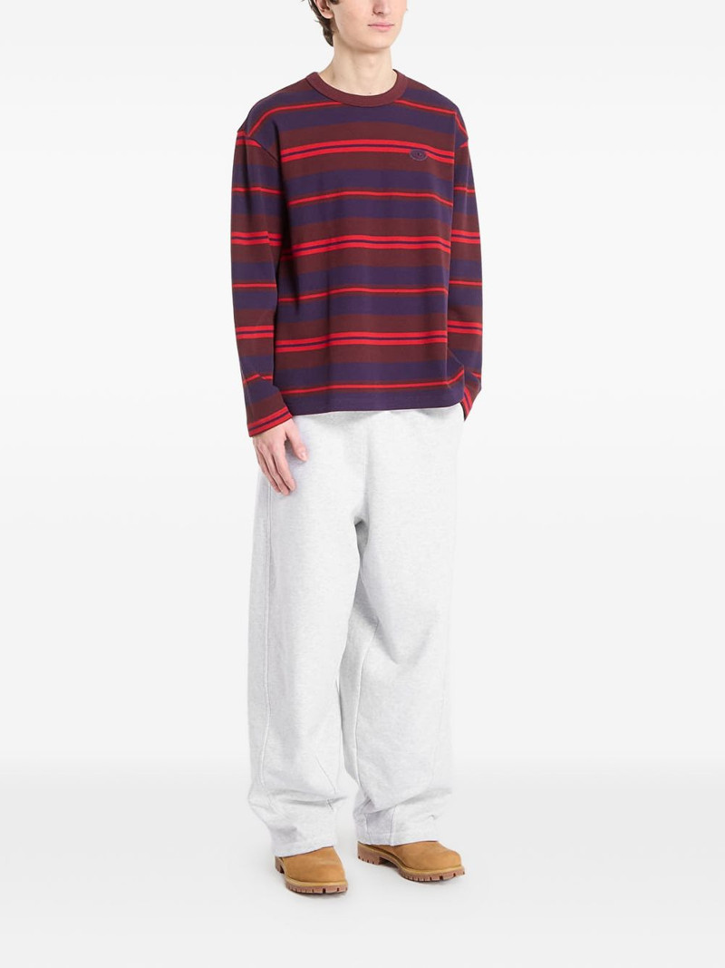 adidas long-sleeve stripe waffle sweatshirt outlook