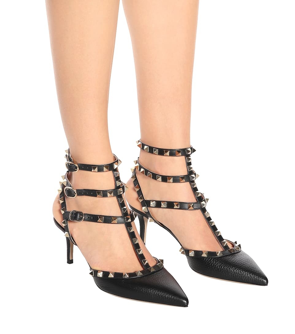 Rockstud leather pumps - 5