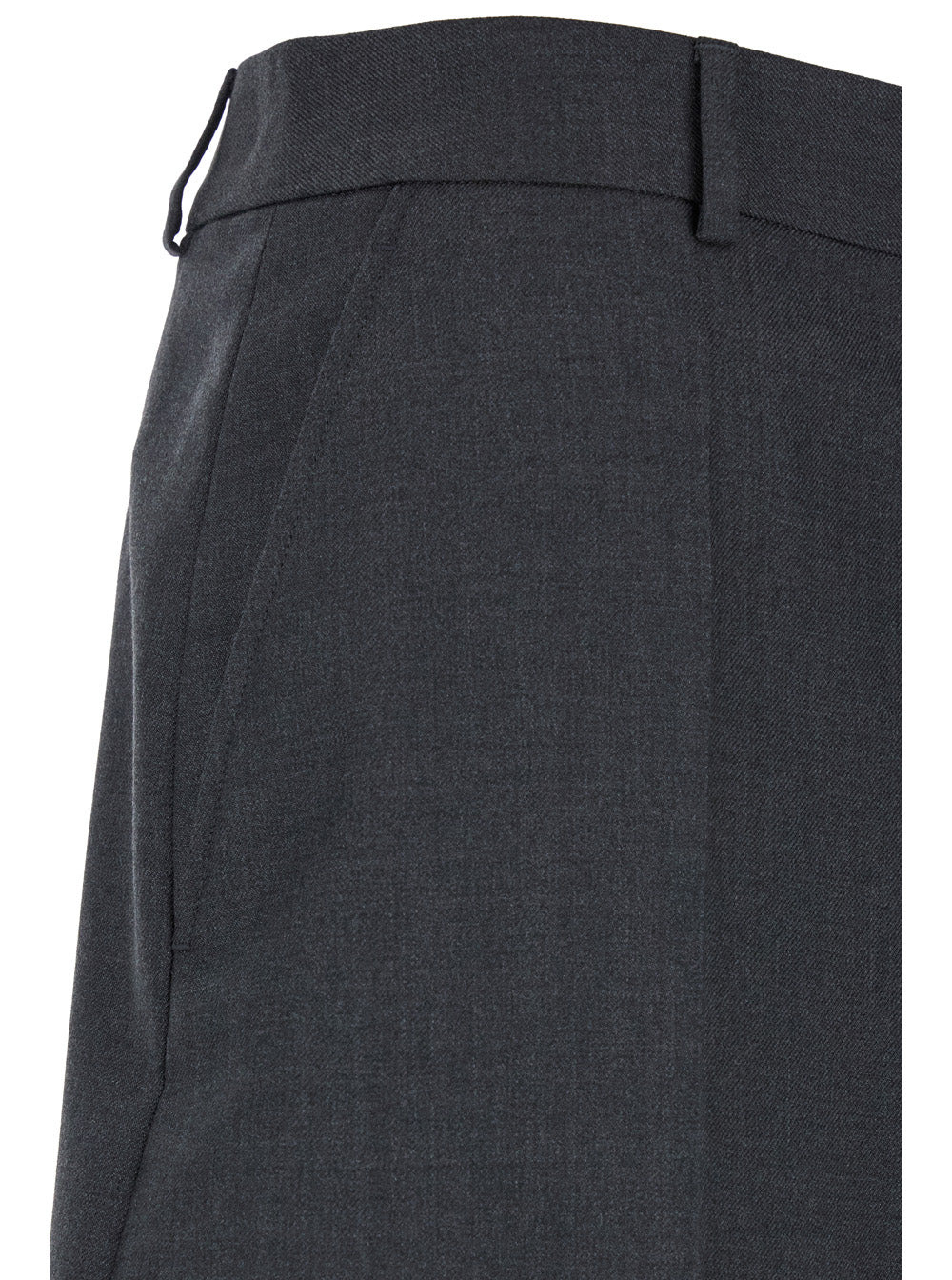 Valentino Men Grey Wide Pants With Pences In Wool Man - 3