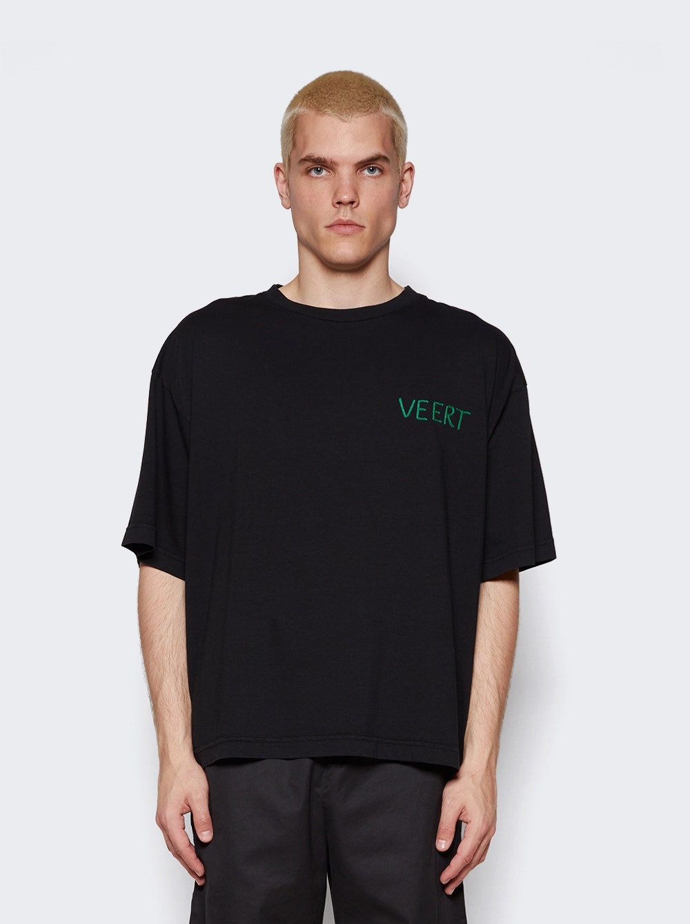 Handwritten Embroidered T-Shirt Black - 3