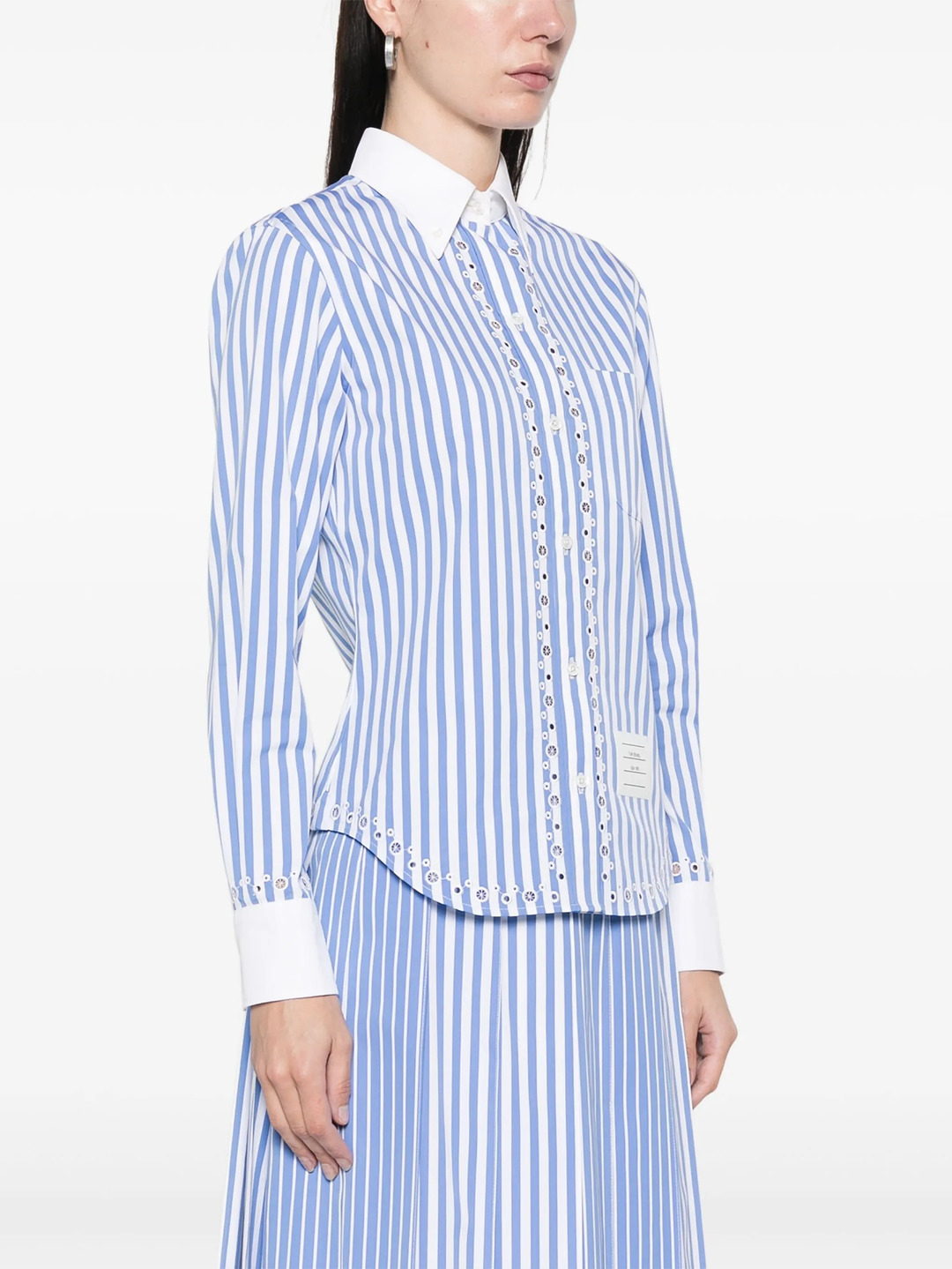 Awning Striped Poplin Classic Long Sleeve Shirt Women - 3