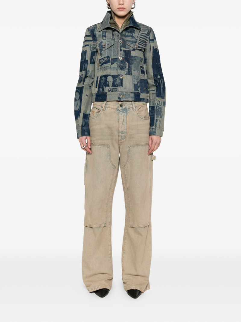 Jean Paul Gaultier newspaper-print denim jacket outlook