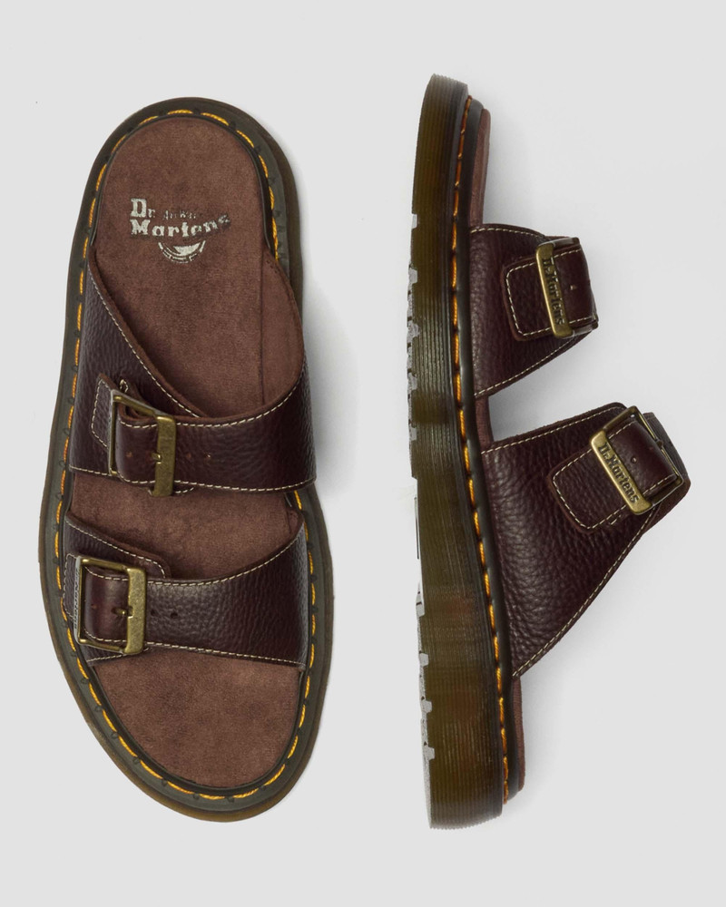 Dr. Martens Josef Grizzly Leather Slide Sandals outlook