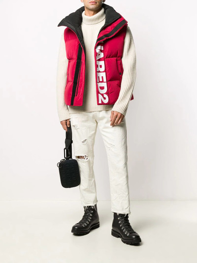 DSQUARED2 logo-print padded gilet outlook