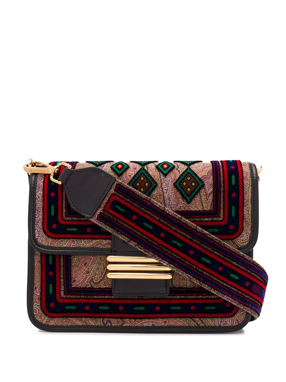 embroidered shoulder bag - 1