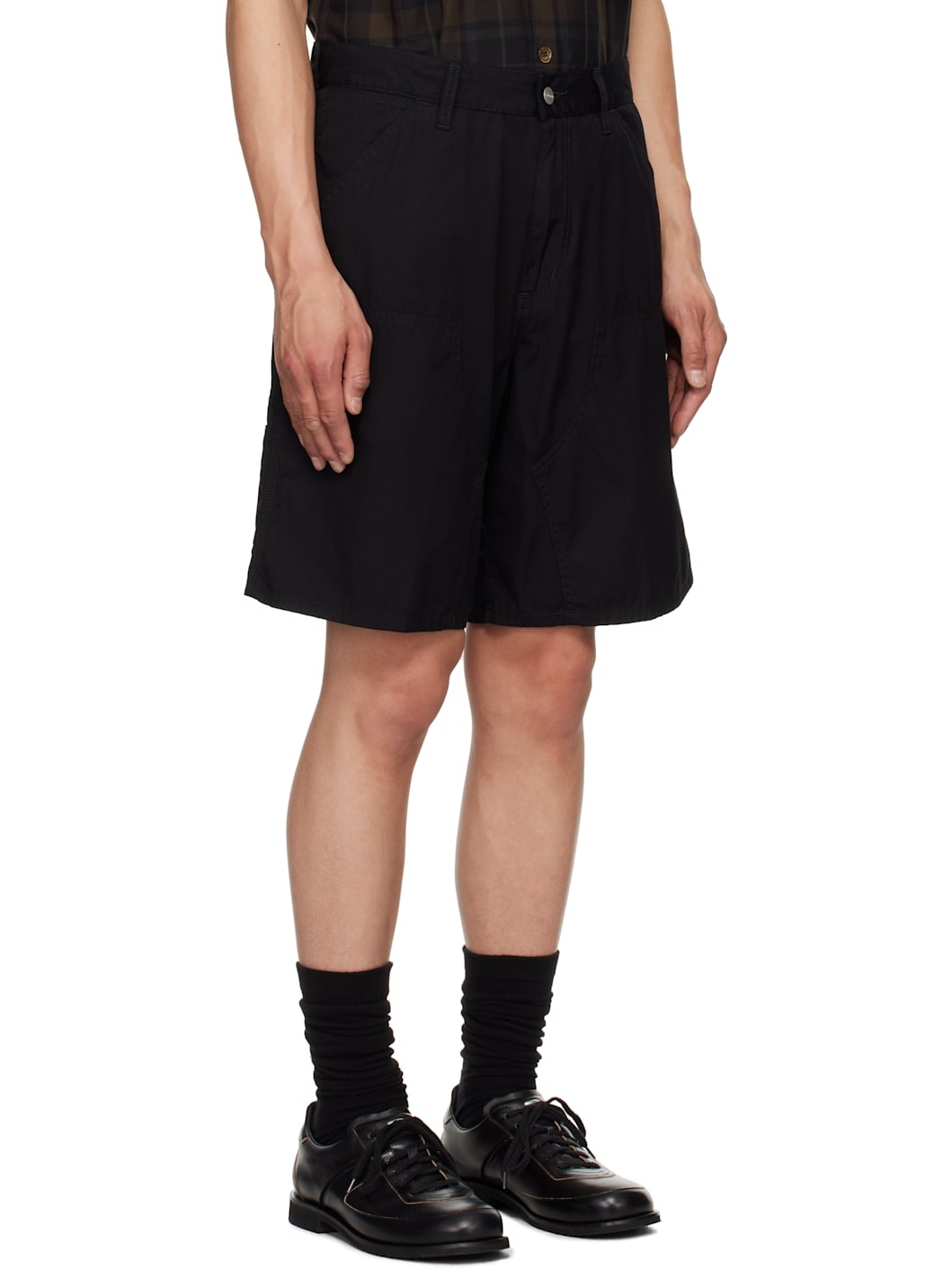 Black Double Knee Shorts - 2