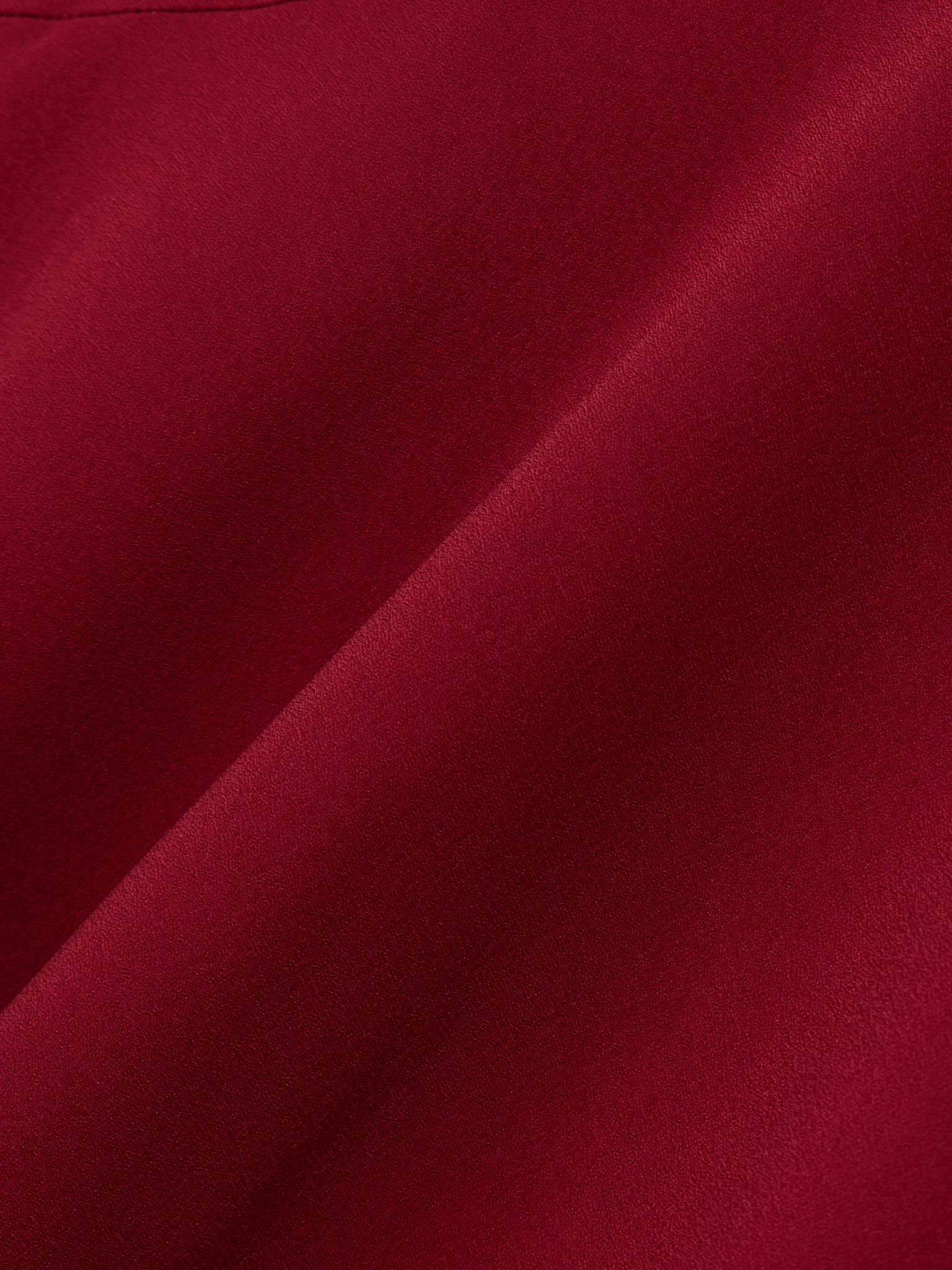 Clea scalloped satin-crepe midi dress Red - 4